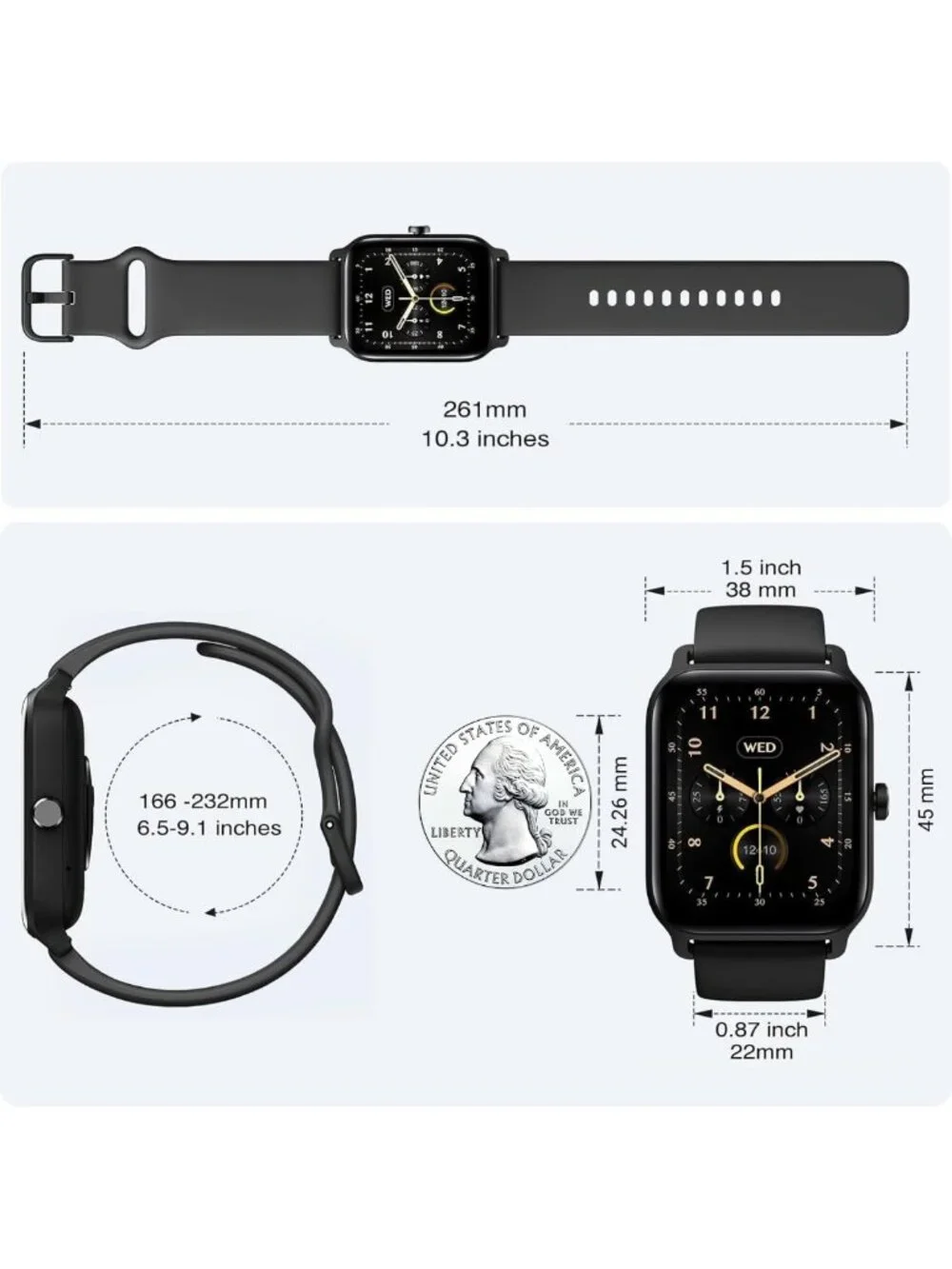 Waterproof Smart Fitness Watch with 1.8